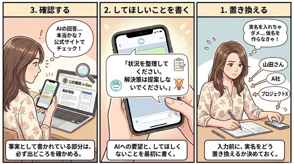 相談を始めるまでの3つのステップ